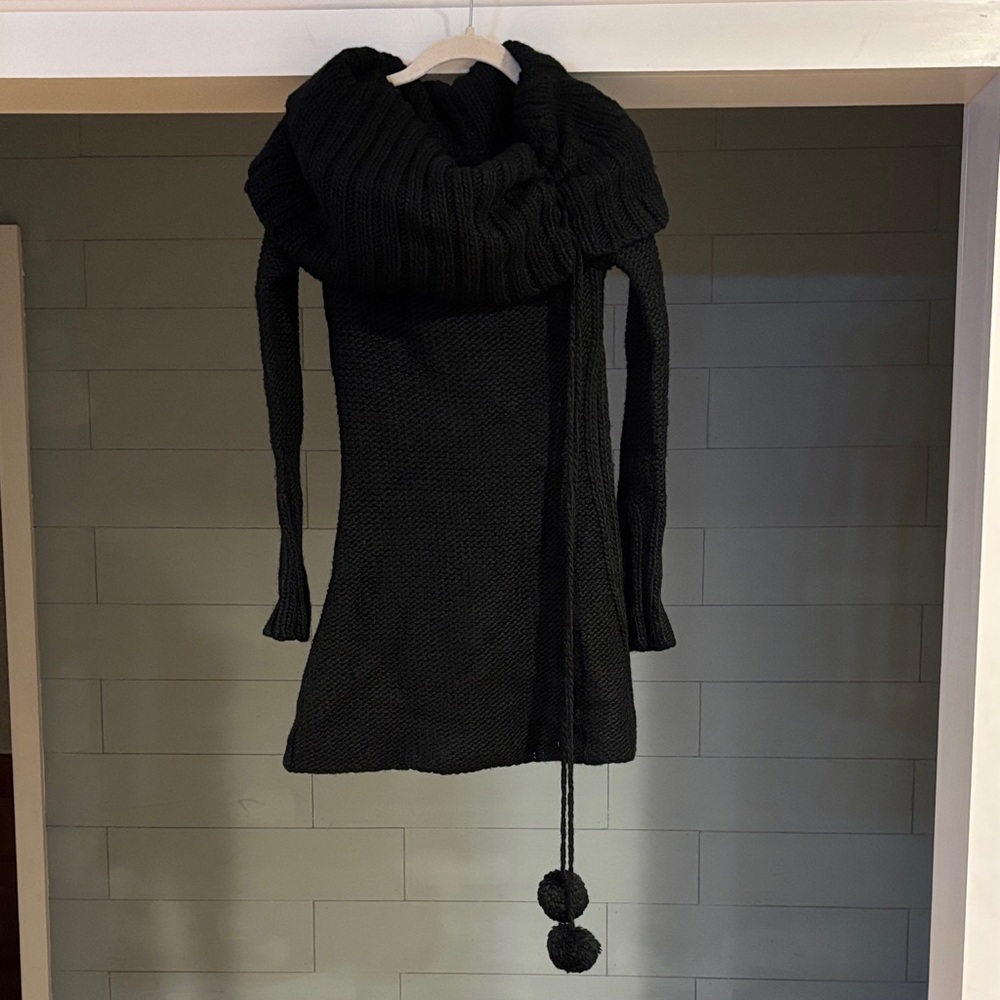 Arden B Black Knit Tunic Y2K Sweater‎